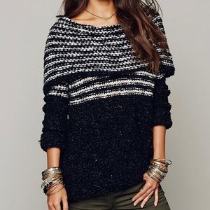 Free People Engineer Wool Blend Striped Sweater XS